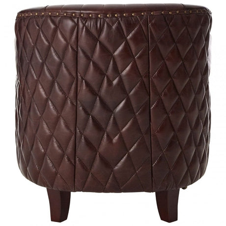 Victor Coffee Leather Winged Armchair, Brown