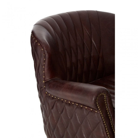 Victor Coffee Leather Winged Armchair, Brown