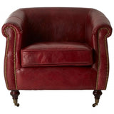 Victor Red Leather Armchair, Red