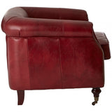 Victor Red Leather Armchair, Red