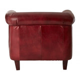Victor Red Leather Armchair, Red