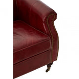 Victor Red Leather Armchair, Red