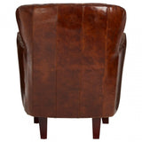 Victor Mocha Brown Button Back Armchair, Brown