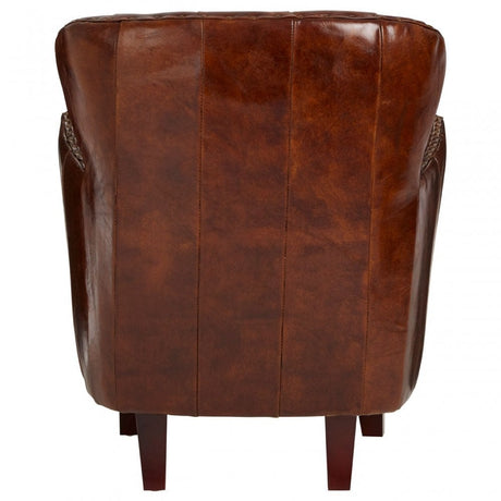 Victor Mocha Brown Button Back Armchair, Brown