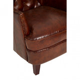 Victor Mocha Brown Button Back Armchair, Brown
