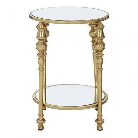 Marcia 2 Tier Gold Finish Side Table, Gold