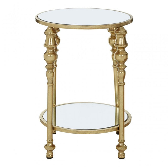 Marcia 2 Tier Gold Finish Side Table, Gold