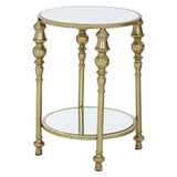Marcia 2 Tier Gold Finish Side Table, Gold
