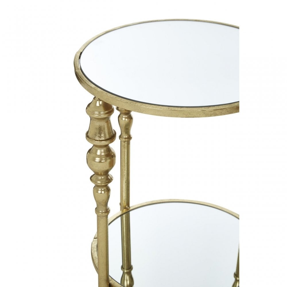 Marcia 2 Tier Gold Finish Side Table, Gold