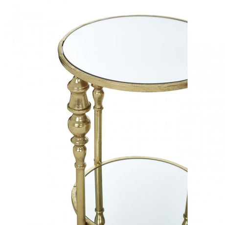 Marcia 2 Tier Gold Finish Side Table, Gold