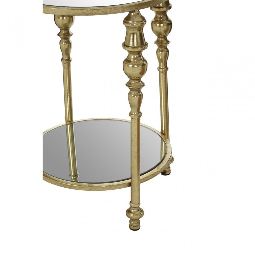 Marcia 2 Tier Gold Finish Side Table, Gold