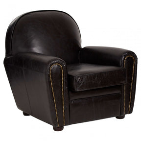 Victor Black Leather Classic Armchair, Black