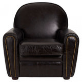 Victor Black Leather Classic Armchair, Black