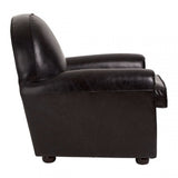 Victor Black Leather Classic Armchair, Black