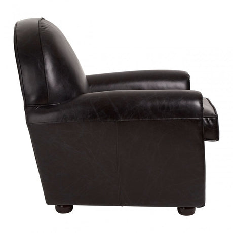 Victor Black Leather Classic Armchair, Black