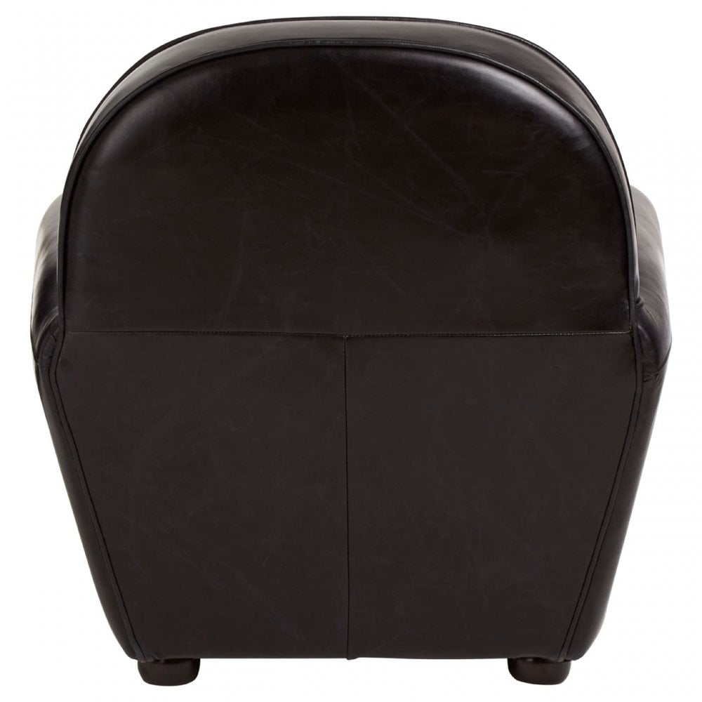 Victor Black Leather Classic Armchair, Black