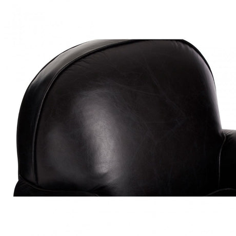 Victor Black Leather Classic Armchair, Black