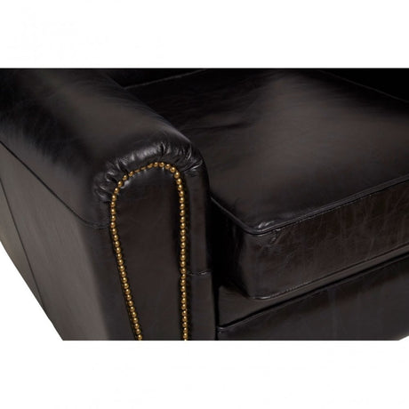 Victor Black Leather Classic Armchair, Black