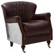 Victor Coffee Leather Armchair, Brown