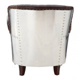 Victor Coffee Leather Armchair, Brown