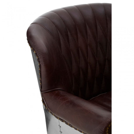 Victor Coffee Leather Armchair, Brown