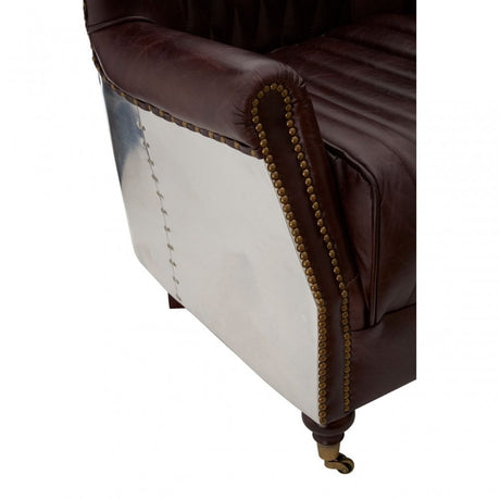 Victor Coffee Leather Armchair, Brown