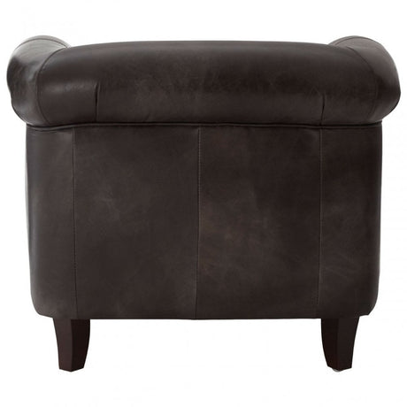Victor Grey Leather Winged  Armchair, Grey