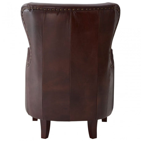 Victor Dark Coffee Leather Armchair, Brown