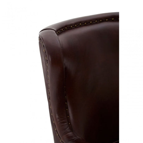 Victor Dark Coffee Leather Armchair, Brown