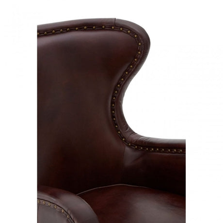 Victor Dark Coffee Leather Armchair, Brown