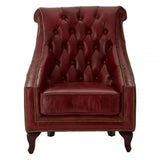 Victor Red Leather Armchair, Red