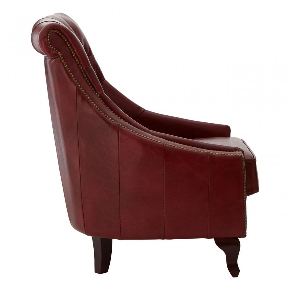 Victor Red Leather Armchair, Red