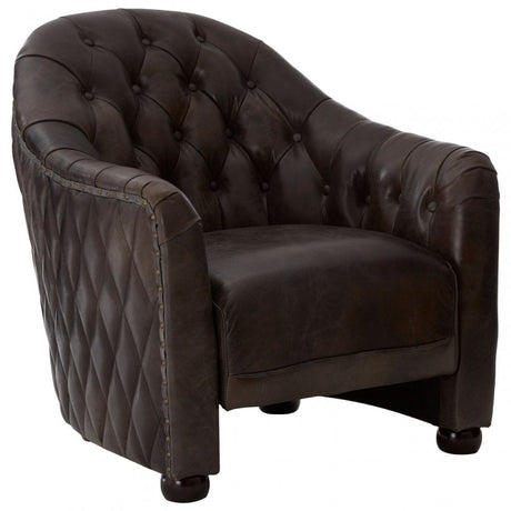 Victor Grey Leather Classic Armchair, Grey