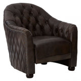 Victor Grey Leather Classic Armchair, Grey