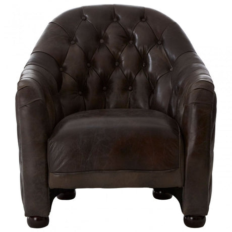Victor Grey Leather Classic Armchair, Grey