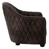 Victor Grey Leather Classic Armchair, Grey