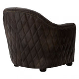 Victor Grey Leather Classic Armchair, Grey