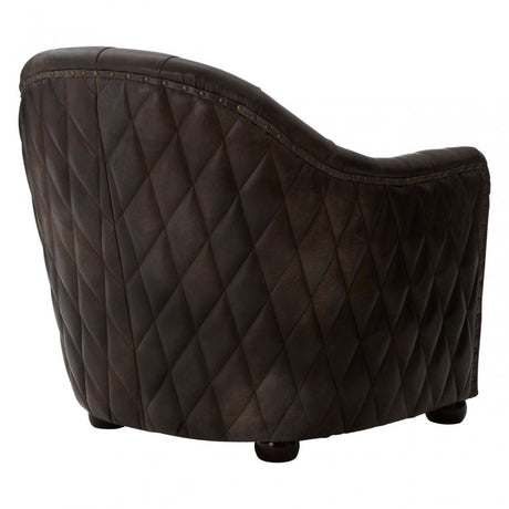 Victor Grey Leather Classic Armchair, Grey