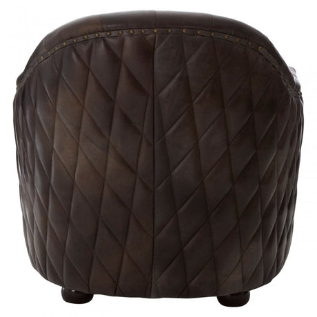 Victor Grey Leather Classic Armchair, Grey