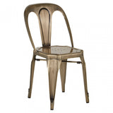Grange Brass Finish Metal Chair, Brass