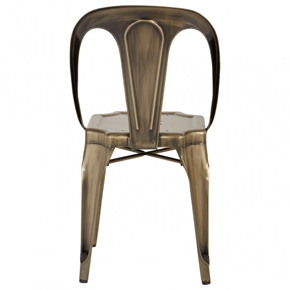 Grange Brass Finish Metal Chair, Brass
