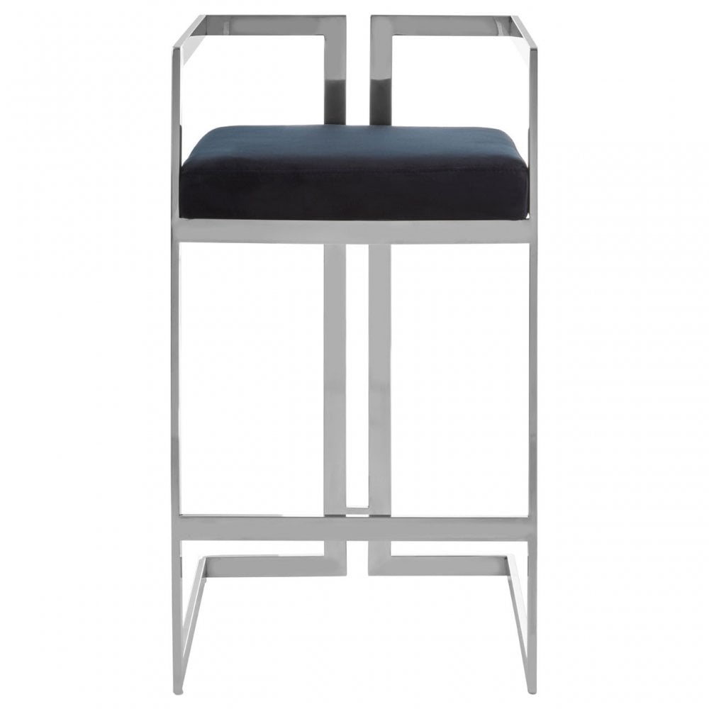 Azalea Black And Silver Bar Stool, Black