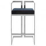 Azalea Black And Silver Bar Stool, Black