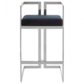 Azalea Black And Silver Bar Stool, Black