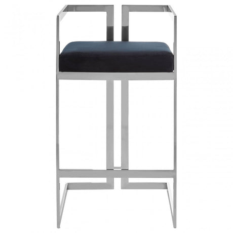 Azalea Black And Silver Bar Stool, Black