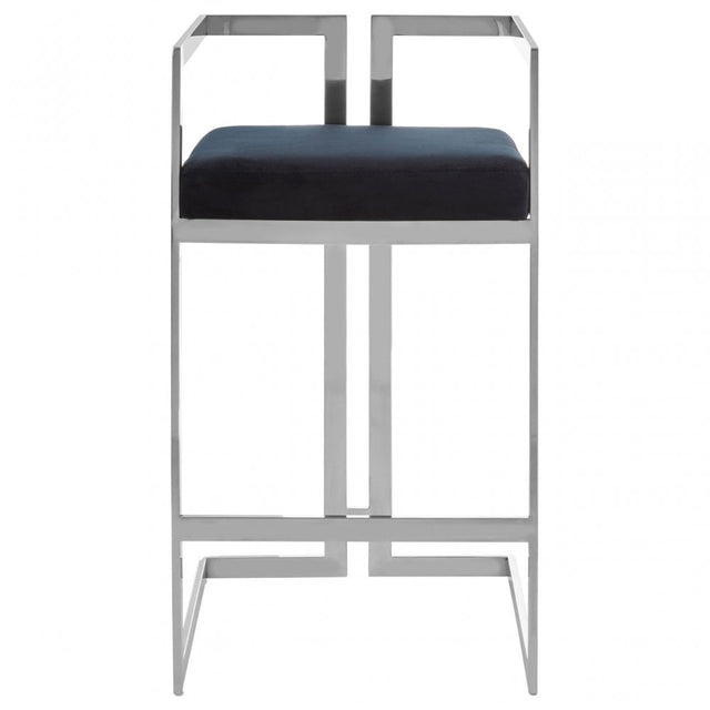 Azalea Black And Silver Bar Stool, Black