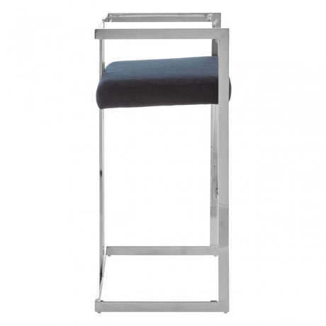 Azalea Black And Silver Bar Stool, Black