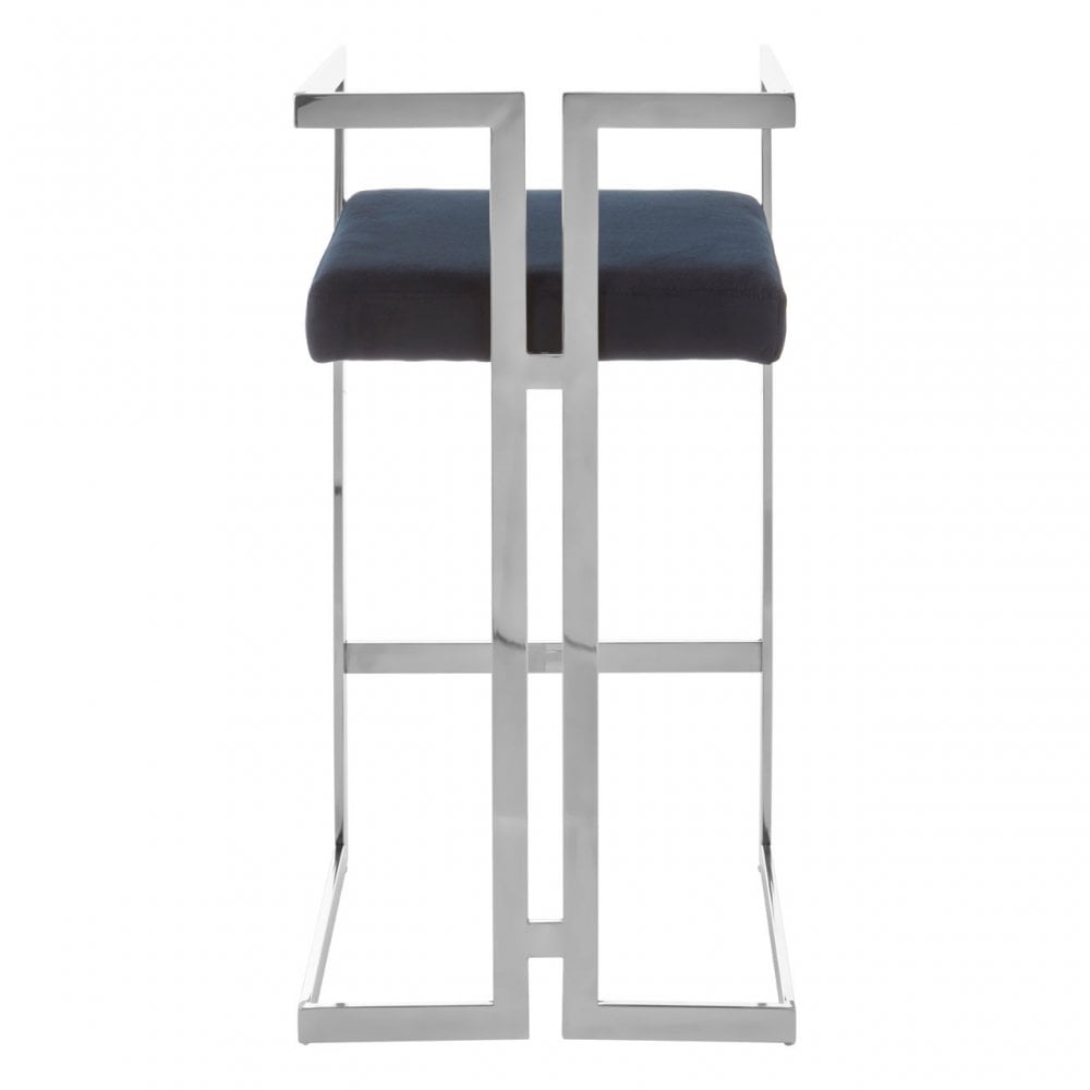 Azalea Black And Silver Bar Stool, Black