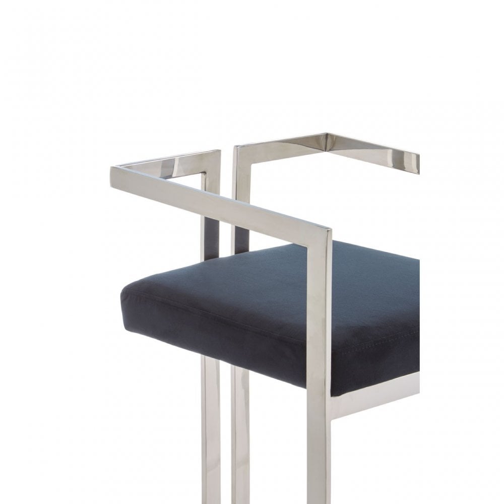Azalea Black And Silver Bar Stool, Black
