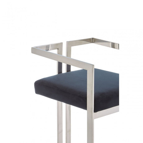 Azalea Black And Silver Bar Stool, Black